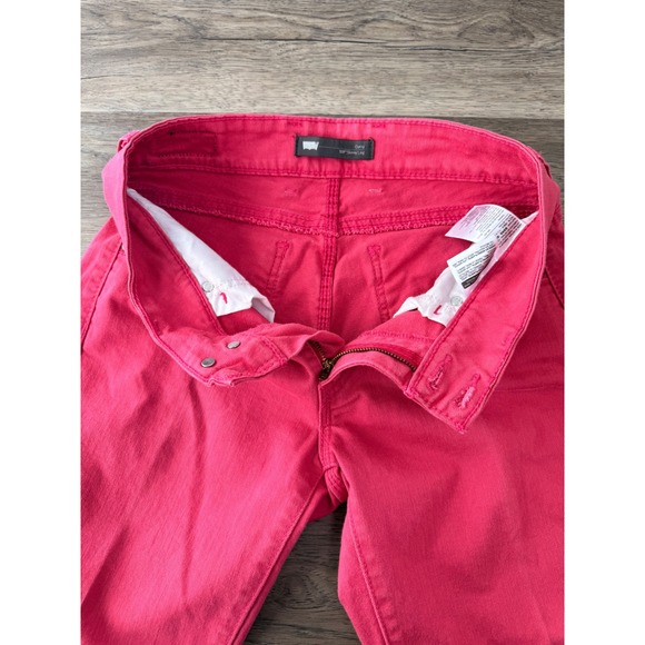 Levis 529 Curvy Skinny Leg Pink Denim Jeans Womens 6M W28 L32 Mid Rise Stretch - Picture 8 of 12